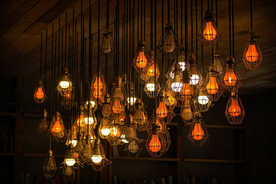 LED track lighting highlighting product displays